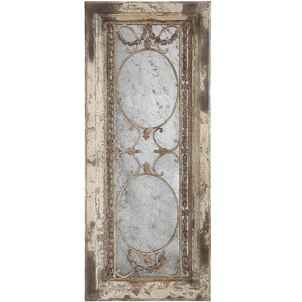 Framed Distressed Mercury Mirror