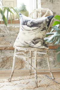 Patina Vie Velvet Grey Floral Square Pillow Cover