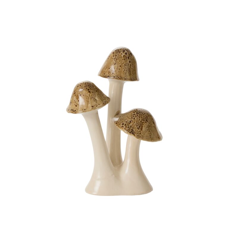 Ceramic Speckled Mushroom Figurine
