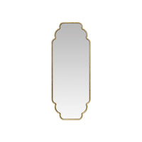 Decorative wall mirror with gold frame on a white background