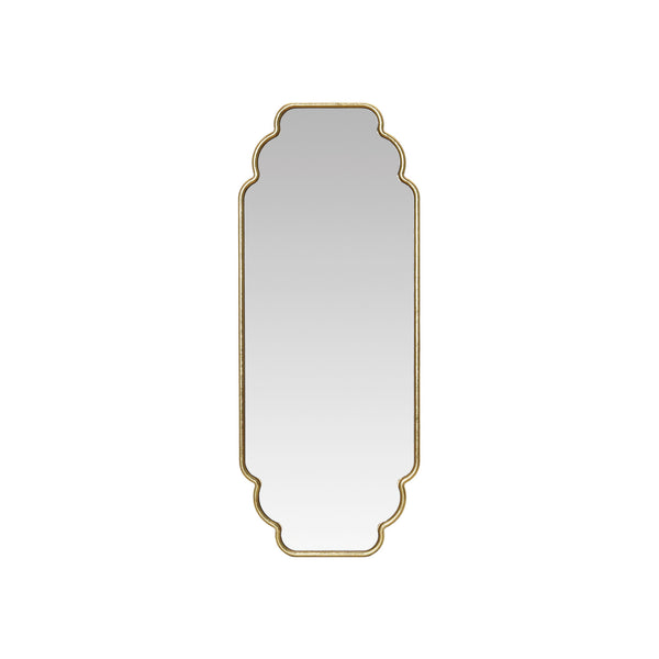 Decorative wall mirror with gold frame on a white background