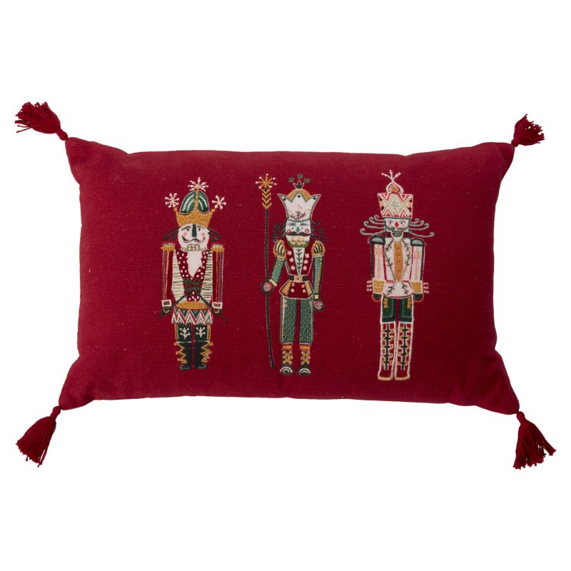 Nutcrackers Waltz Embroidered Lumber Throw Pillow