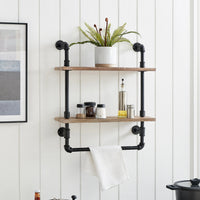 Olivia Double Shelf Unit with Towel Rod | Danya B.