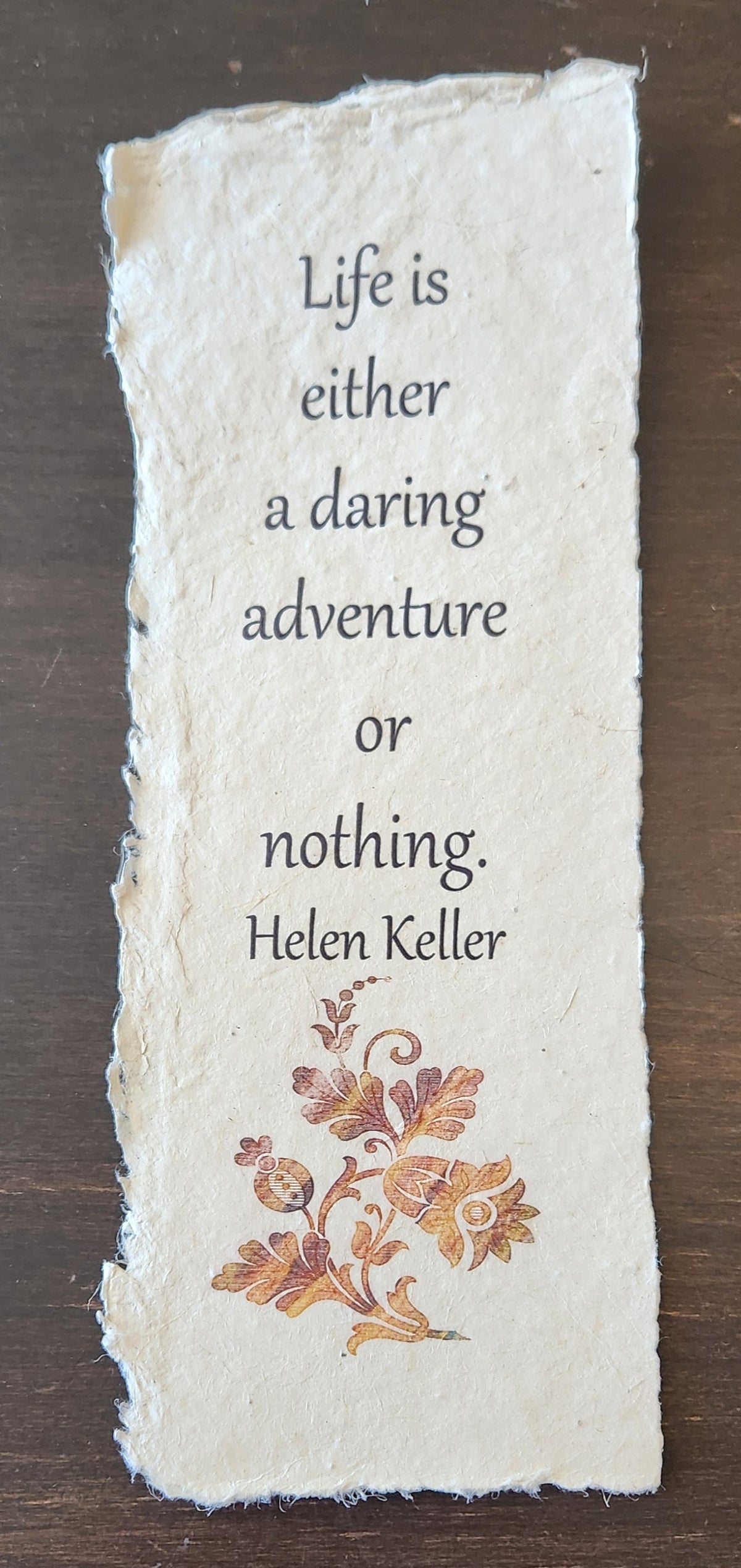 Inspirational Author Quote on Handmade Paper Print