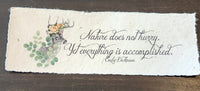 Nature Inspirational Quote on Handmade Paper Print