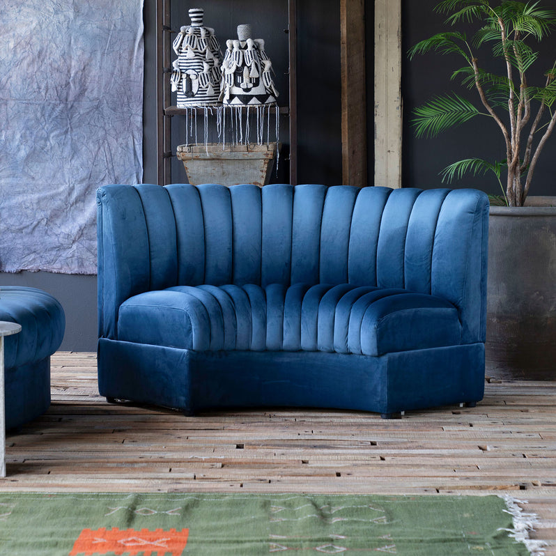 Estelle, Navy Curved Modular Sofa