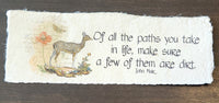 Inspirational Quote With Animal on Handmade Paper Print