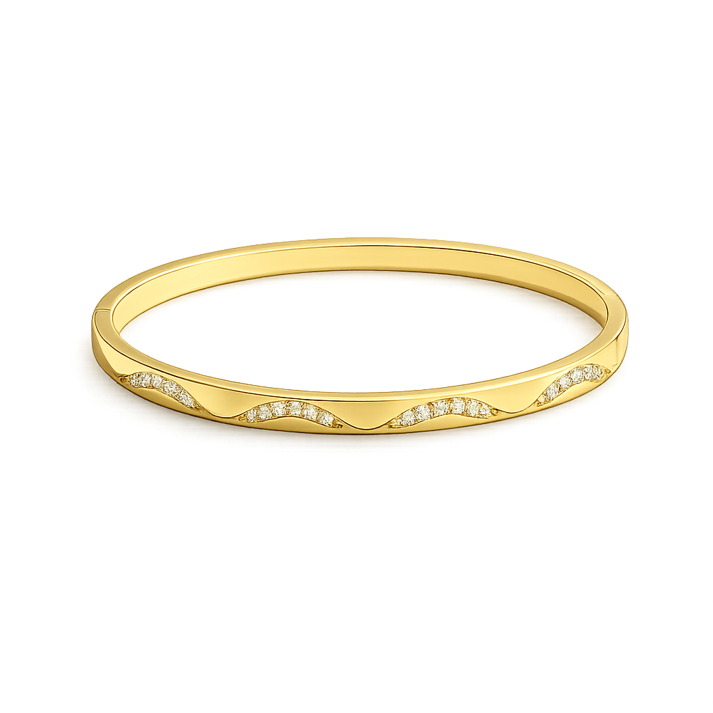 Wave Cz Hinge Bangle - Sydney