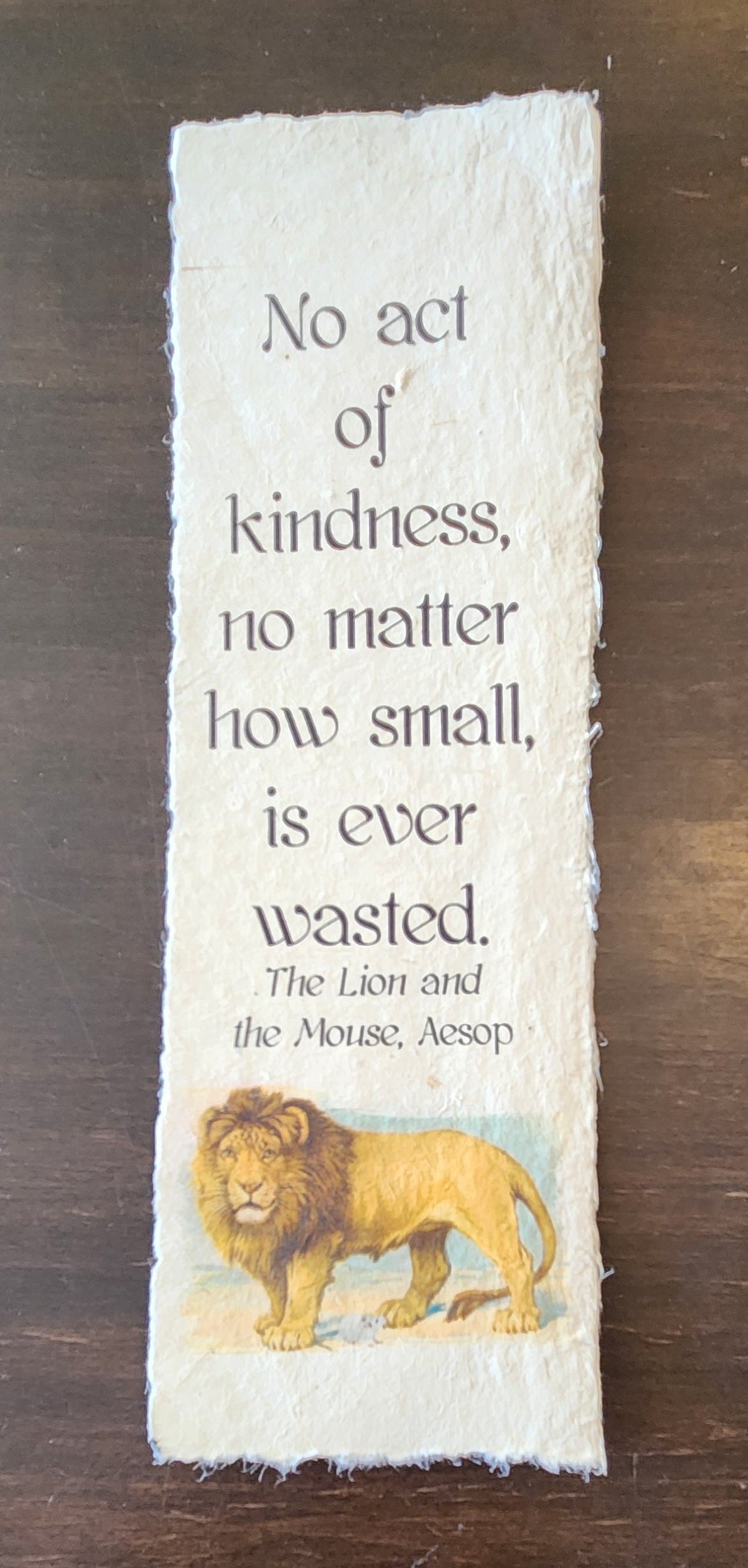 Inspirational Quote With Animal on Handmade Paper Print