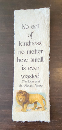 Inspirational Quote With Animal on Handmade Paper Print