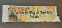 Inspirational Author Quote on Handmade Paper Print