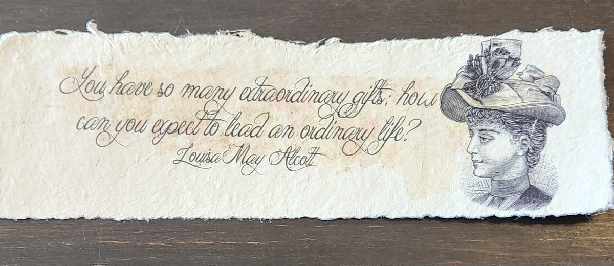 Inspirational Author Quote on Handmade Paper Print