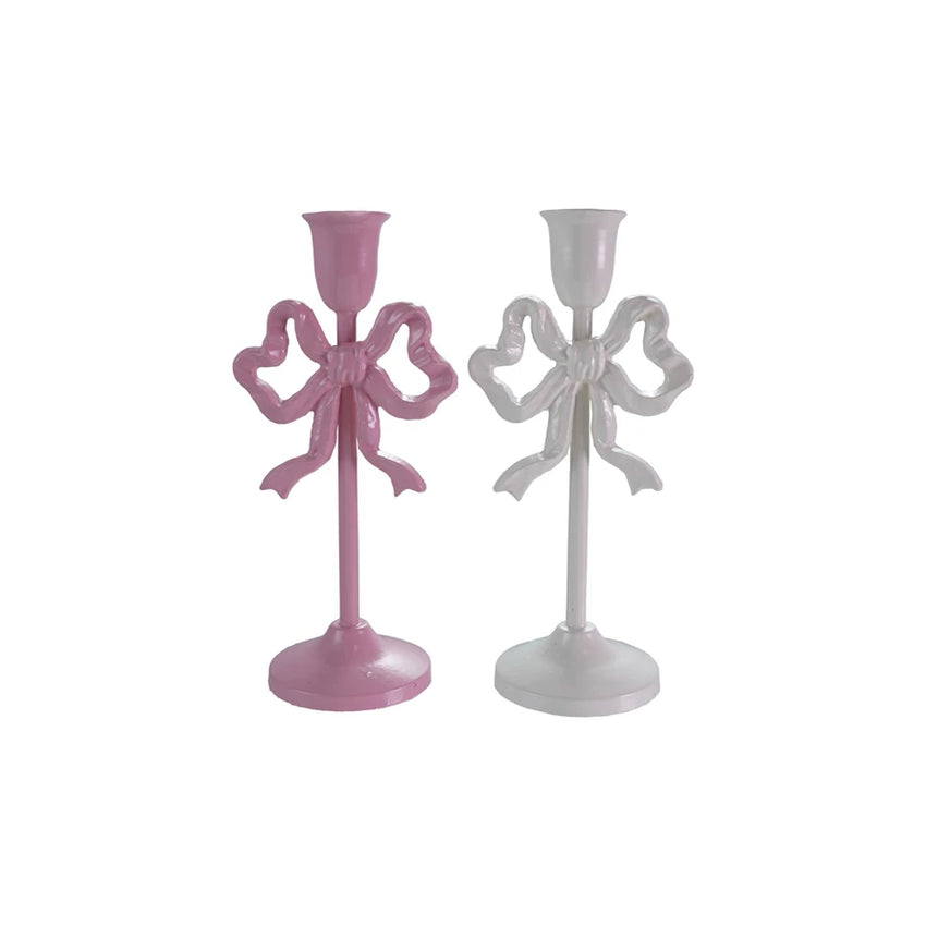 10" Metal Bow Candle Holder