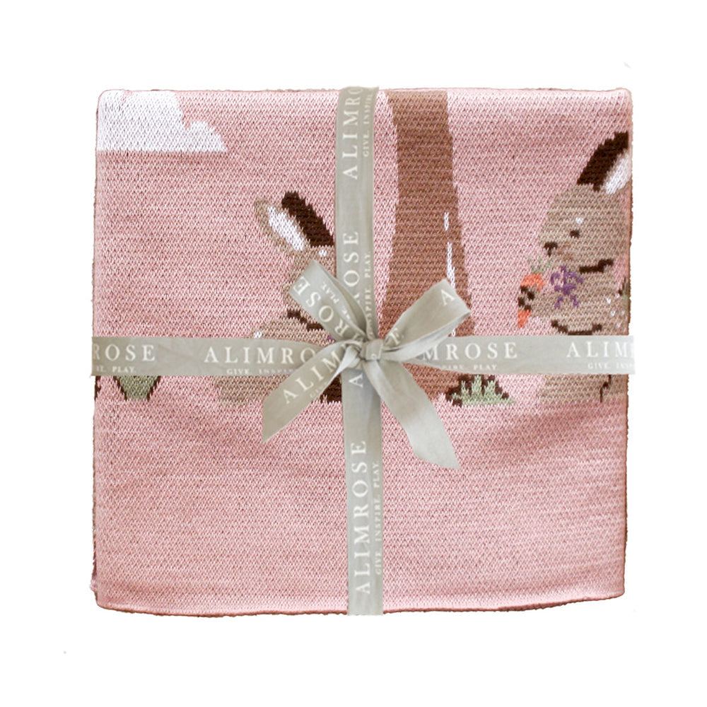 Bunnies Day Out Baby Blanket - Petal Pink | Alimrose