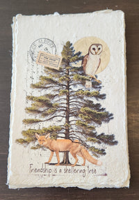 Inspirational Quote with Bird on Handmade Paper Print