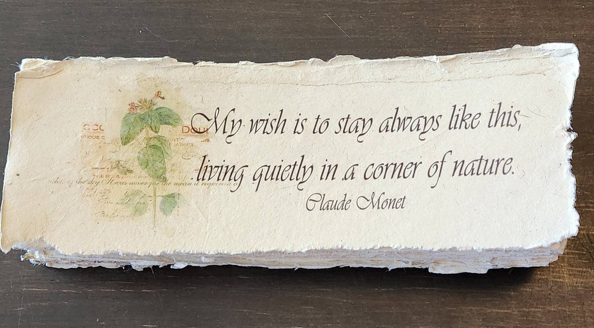 Nature Inspirational Quote on Handmade Paper Print