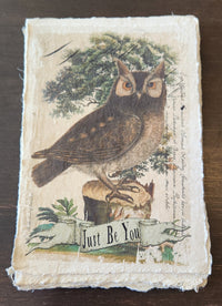 Inspirational Quote with Bird on Handmade Paper Print