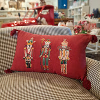 Nutcrackers Waltz Embroidered Lumber Throw Pillow