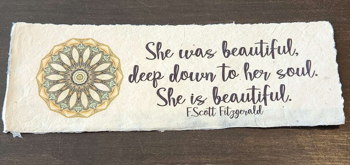 Inspirational Author Quote on Handmade Paper Print