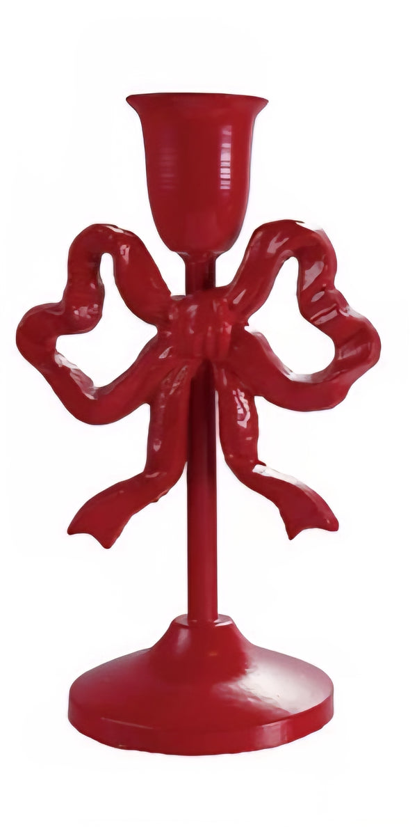 8" Cast Iron Bow Candle Holder