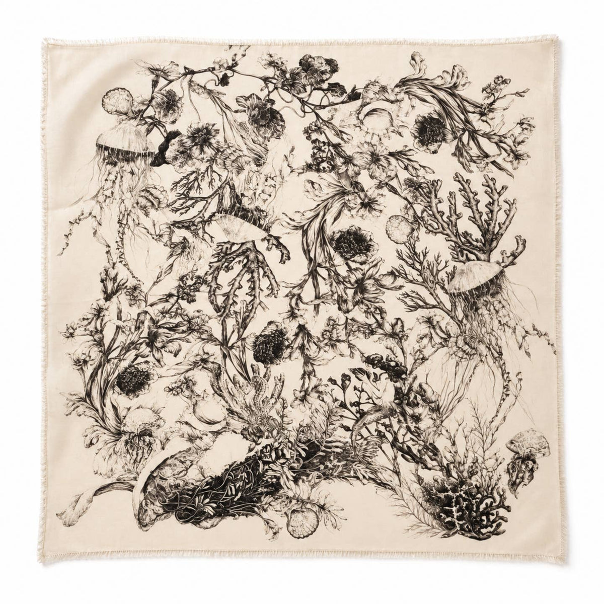 Cozy Botanical Oversized Square Scarf - Ellison+Young