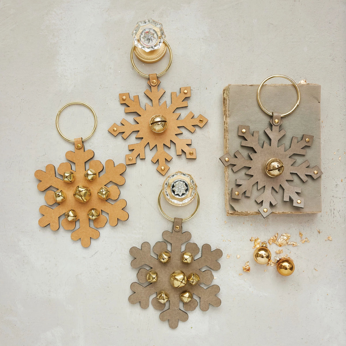 Leather Snowflake Door Hanger