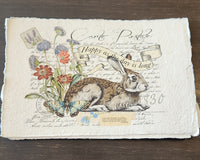 Inspirational Quote with Rabbit on Handmade Paper Print