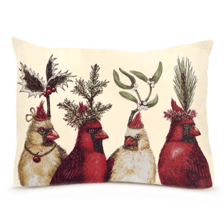 "Holiday Party" Cardinal Pillow, Vicki Sawyer - Eric & Christopher