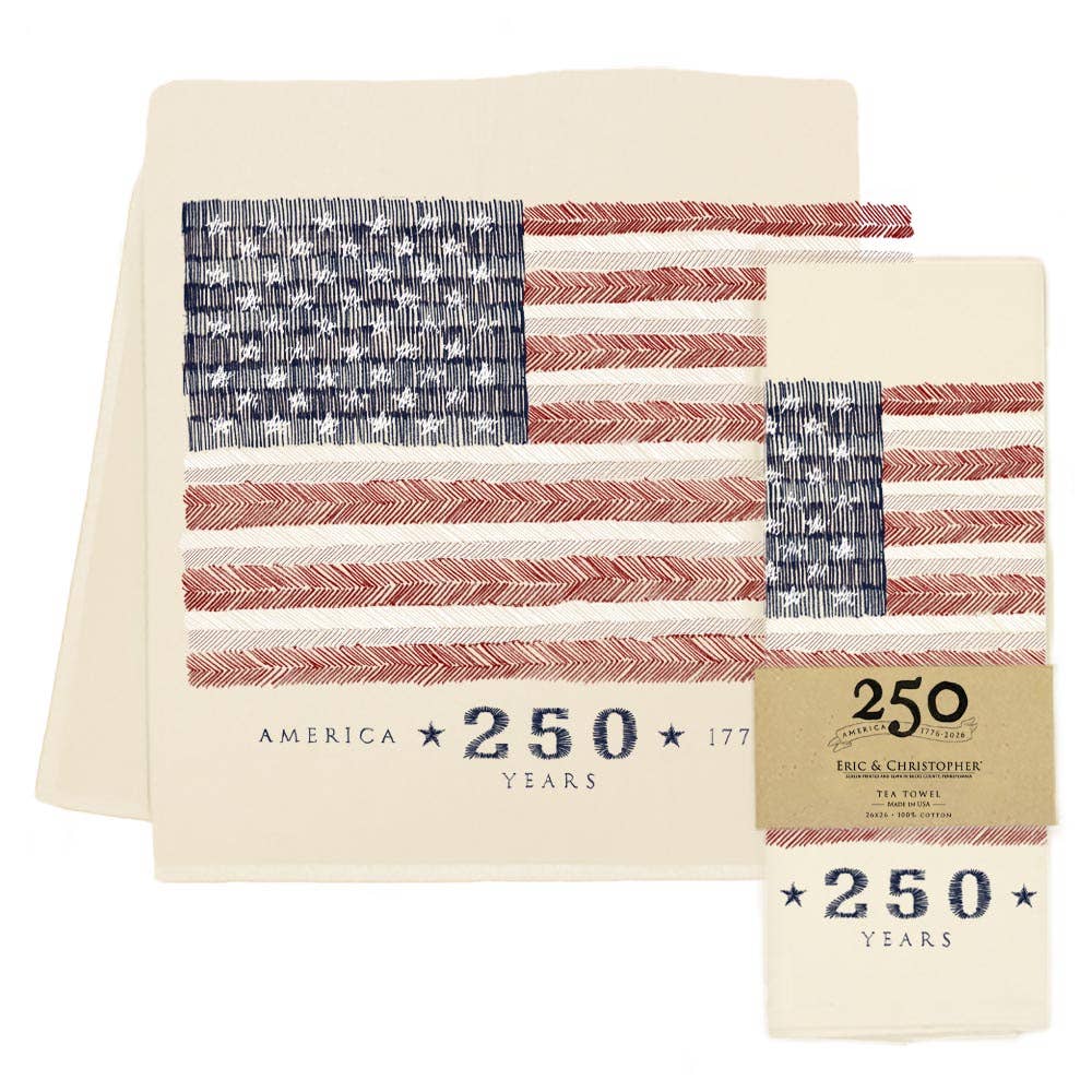 American Flag Anniversary Tea Towel | Eric & Christopher