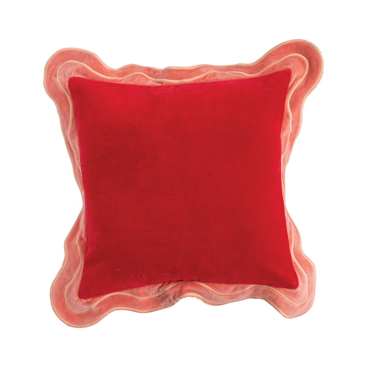 Scalloped Edge Velvet Pillow