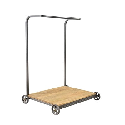 Teak and Iron Rolling Rack