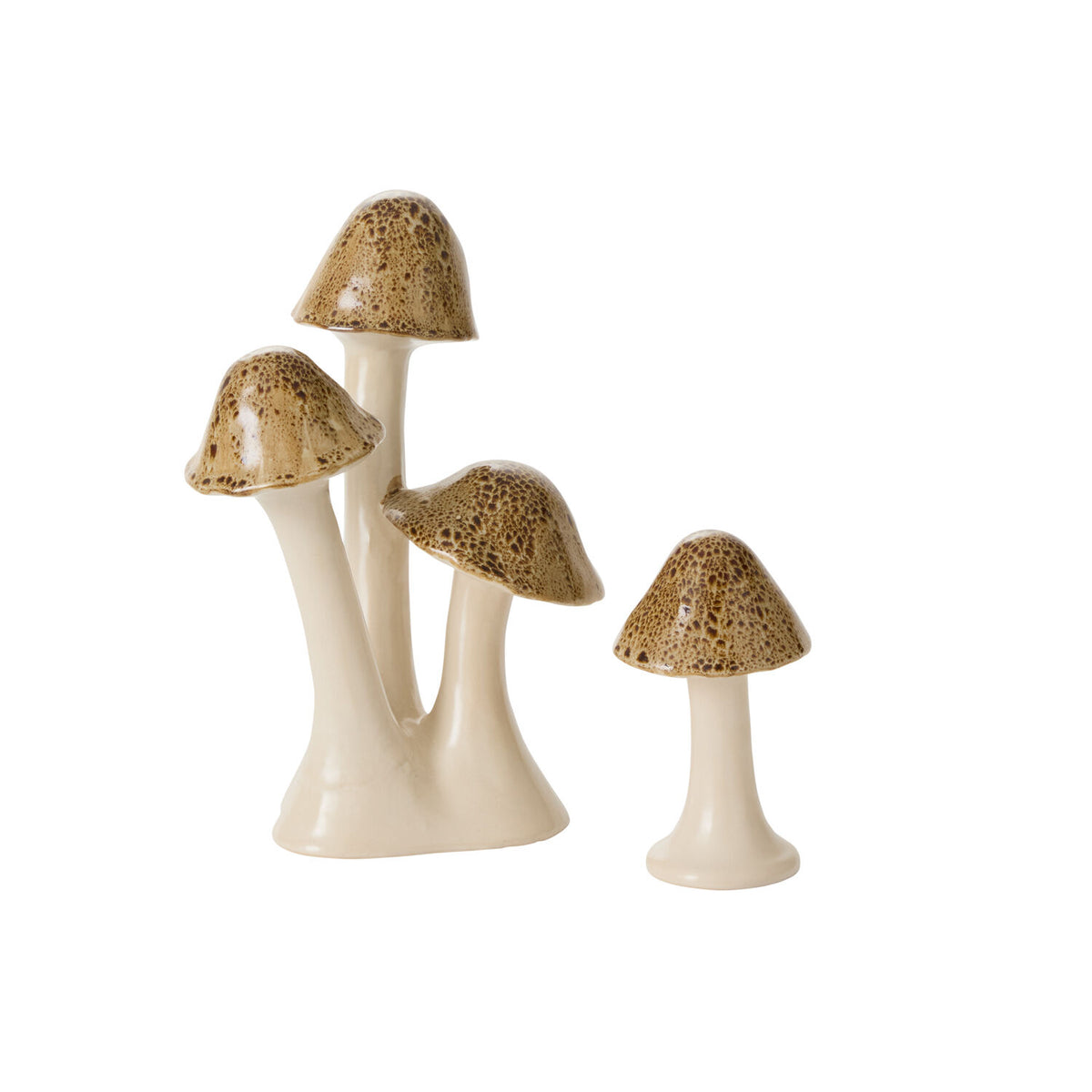 Ceramic Speckled Mushroom Figurine