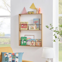 Steiner Beech Square 2-Tier Kids Wall Mounted Bookshelf | Danya B