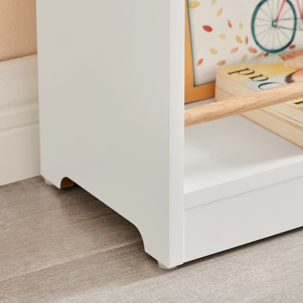 Steiner White 3-Tier Kids Freestanding Bookcase with Rods | Danya B.