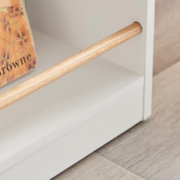 Steiner White 3-Tier Kids Freestanding Bookcase with Rods | Danya B.