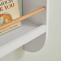 Steiner White Rounded 2-Tier Kids Wall-Mount Bookcase | Danya B.