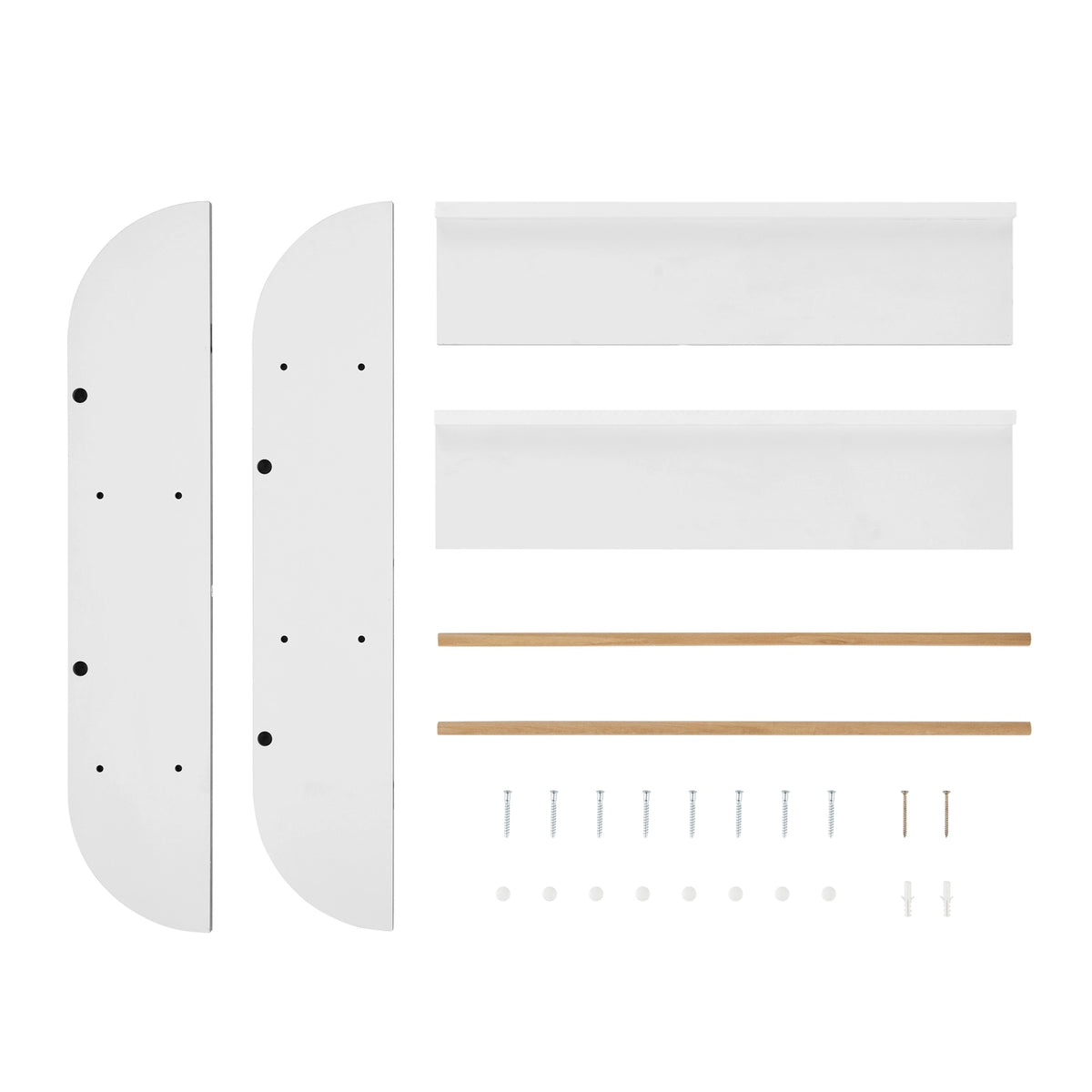 Steiner White Rounded 2-Tier Kids Wall-Mount Bookcase | Danya B.