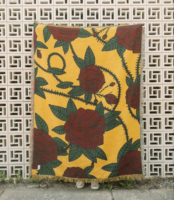 Thorny Rose Woven Throw Blanket