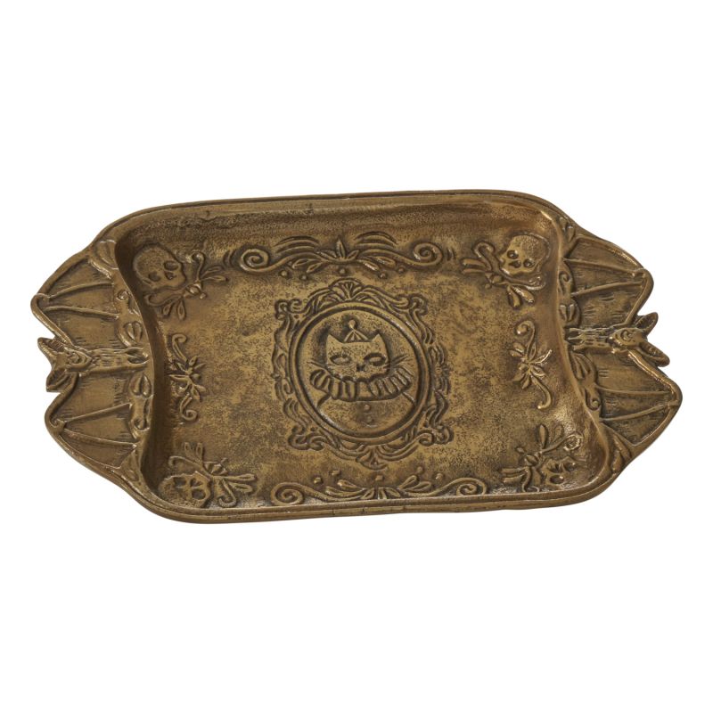 Cat & Bat Bronze Agatha Tray