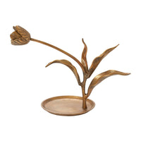 Antiqued Gold Craning Tulip Sculpture