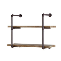 Two-Tier Industrial Pipe Wall Shelf | Danya B.