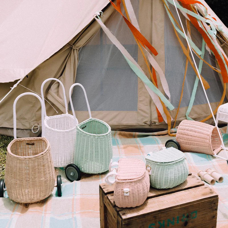 Pastel Olli Ella Luggy Basket with Wheels