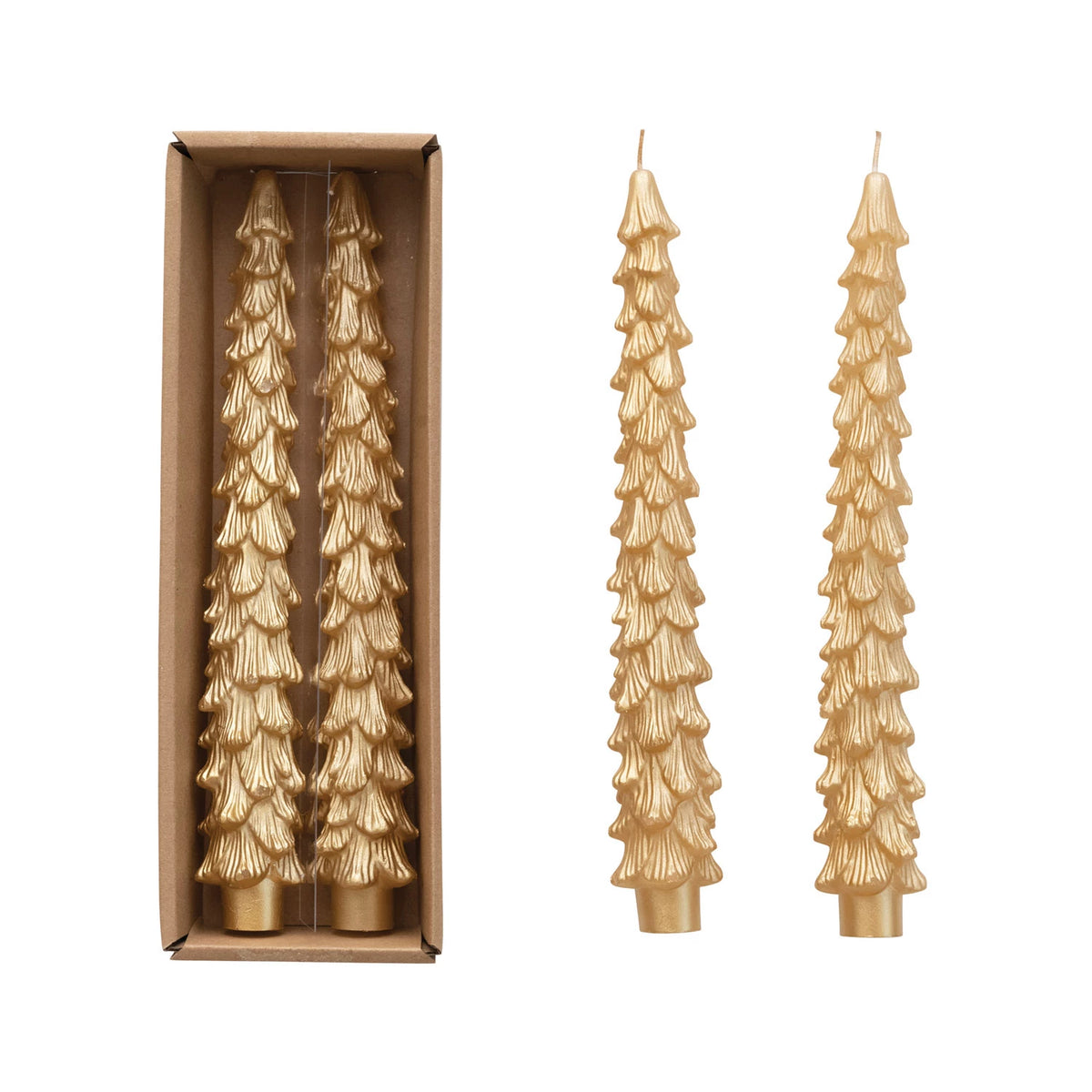 Gold Tree Taper Candles - 10"
