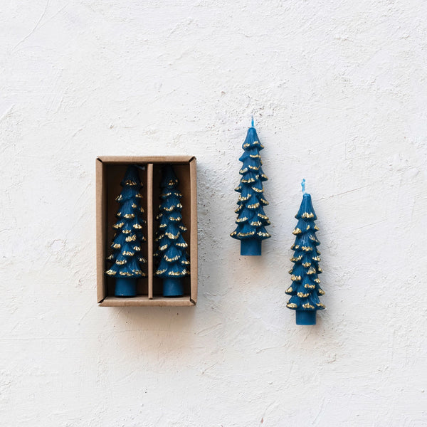 Blue Small Tree Taper Candles