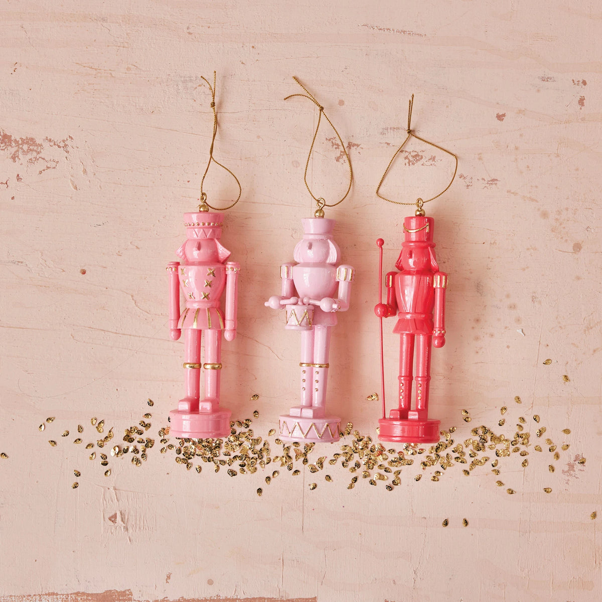 Resin Nutcracker Ornament with Gold Accents - 6"