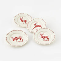 10" Yuletide Scalloped Plate with Stag