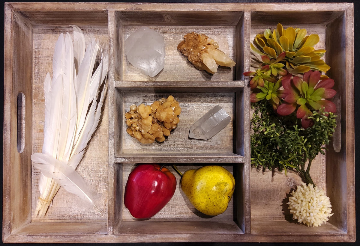 Wood Tray with Compartments