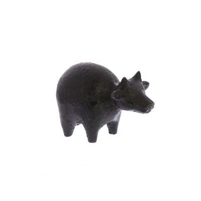 Cast Iron Mini Cow Figurine - Botero Brown