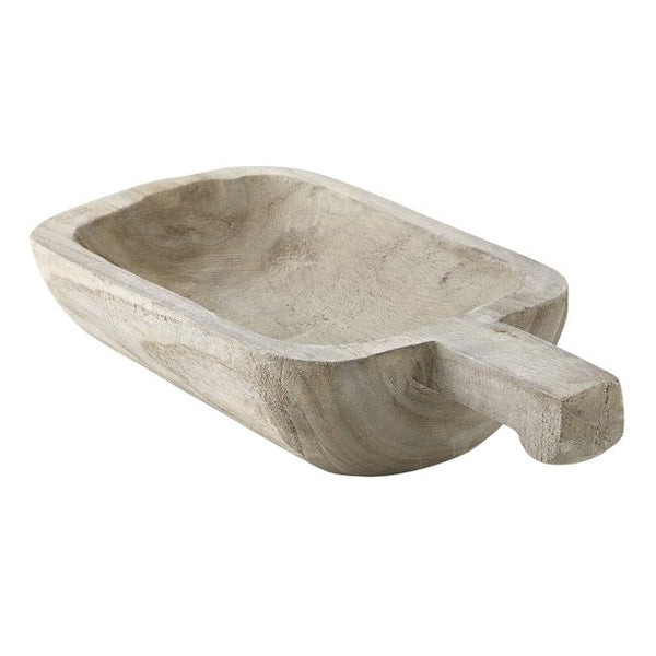 Paulownia Wood Handle Bowl/Tray - Gray