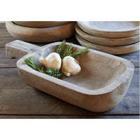 Paulownia Wood Handle Bowl/Tray - Gray